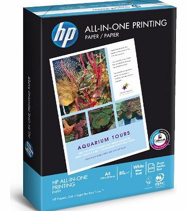 Hewlett Packard [HP] Printer Paper All-in-One Ream-Wrapped 80gsm A4 White Ref HAO0317 [500 Sheets]